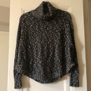 Lucky Brand cozy black and white cotton blend turtleneck sweater, size S